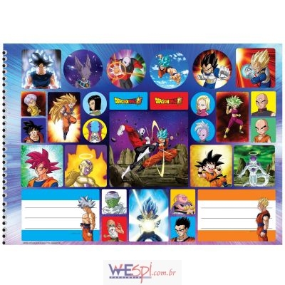 Caderno Dragon Ball Para Desenho Capa Dura Grande 60 Folhas