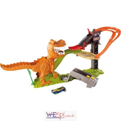 Hot Wheels Pista e Acessório Lançador de Dinossauro Mattel